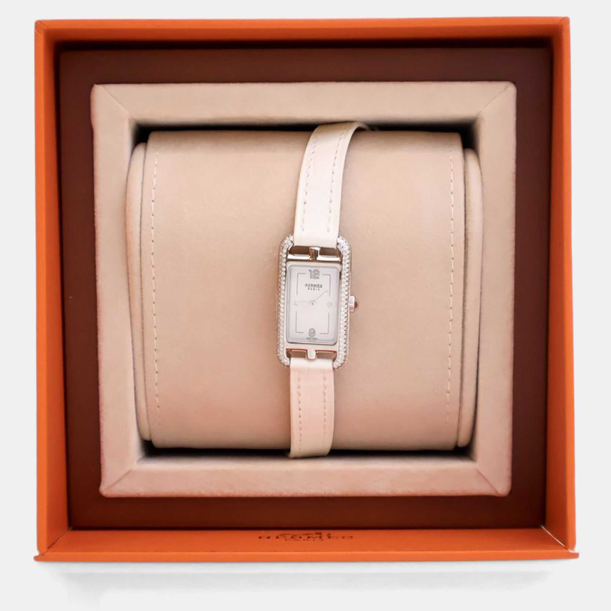 

Hermes Alligator Nantucket Watch, White