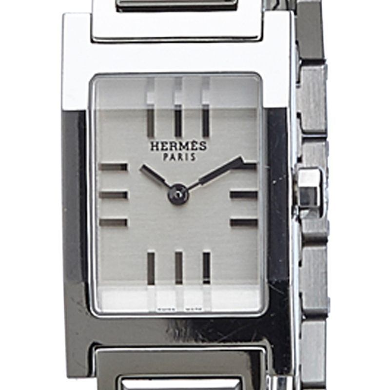 

Hermes Silver Stainless Steel Tandem Women's Wristwatch