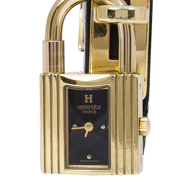 مملوكة مسبقًا Hermes Black Stainless Steel Kelly Women's Wristwatch 20MM