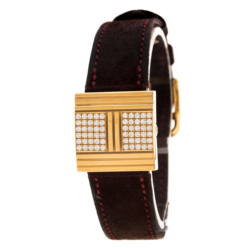 Hermes Mother of Pearl Diamond & 18K Gold Glissade GL1.271 Women's Wristwatch 20 mm