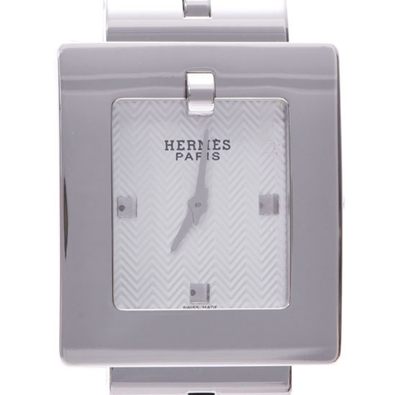 

Hermes White Stainless Steel Belt BE1.210 Women's Wristwatch