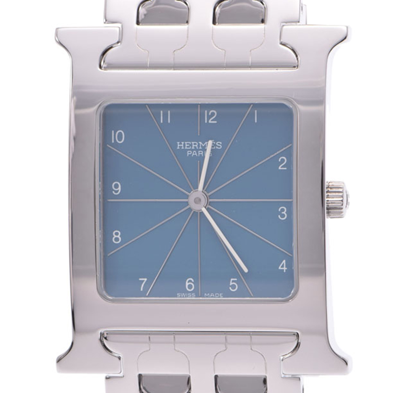 

Hermes Light Blue Stainless Steel H Hour Ramsis HH1.510 Women's Wristwatch