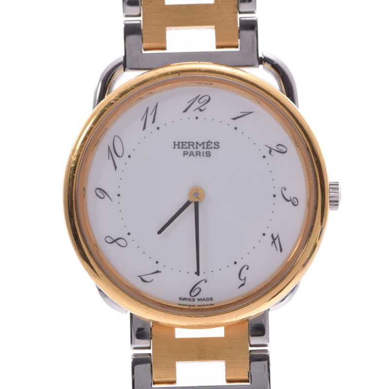 

Hermes White Gold Plated Stainless Steel Arceau Women's Wristwatch