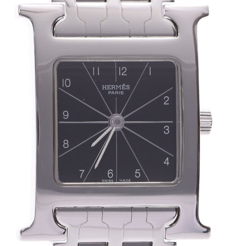 

Hermes Black Stainless Steel H Quartz HH1.210 Women's Wristwatch