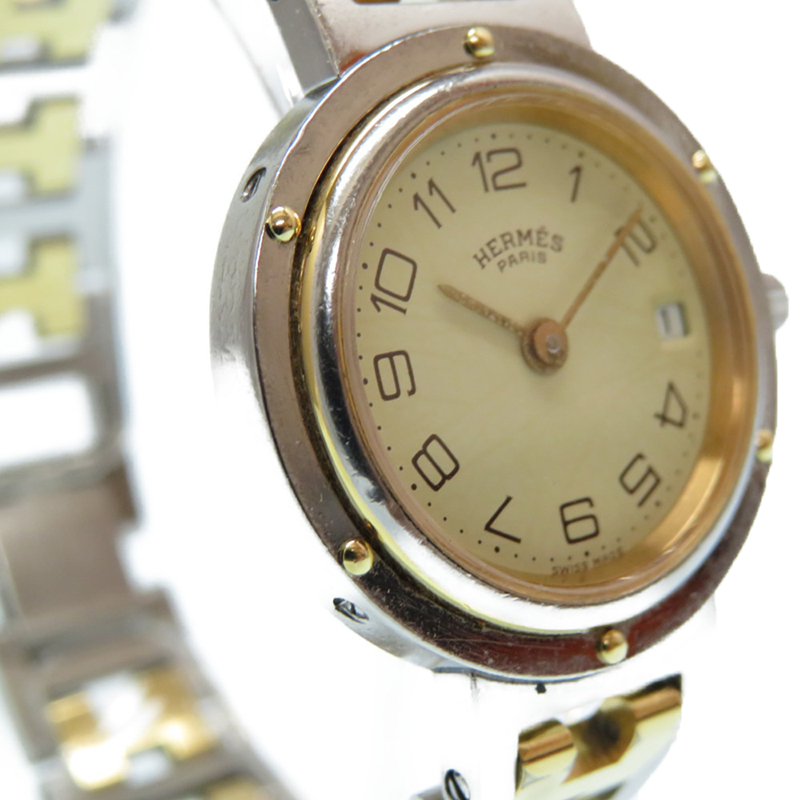 

Hermes Gold Stainless Steel Clipper Quartz