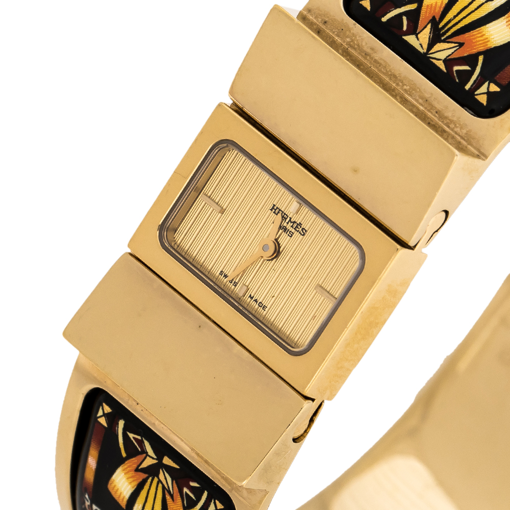 

Hermes Gold Plated Stainless Steel Loquet L01.201 Women's Wristwatch
