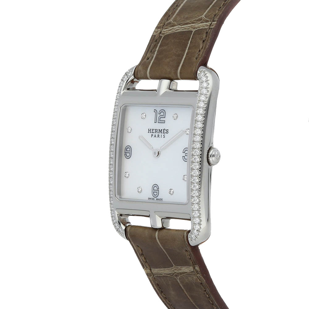 

Hermes MOP Diamond Stainless Steel Cape Cod W044215WW00 Women's Wristwatch, White