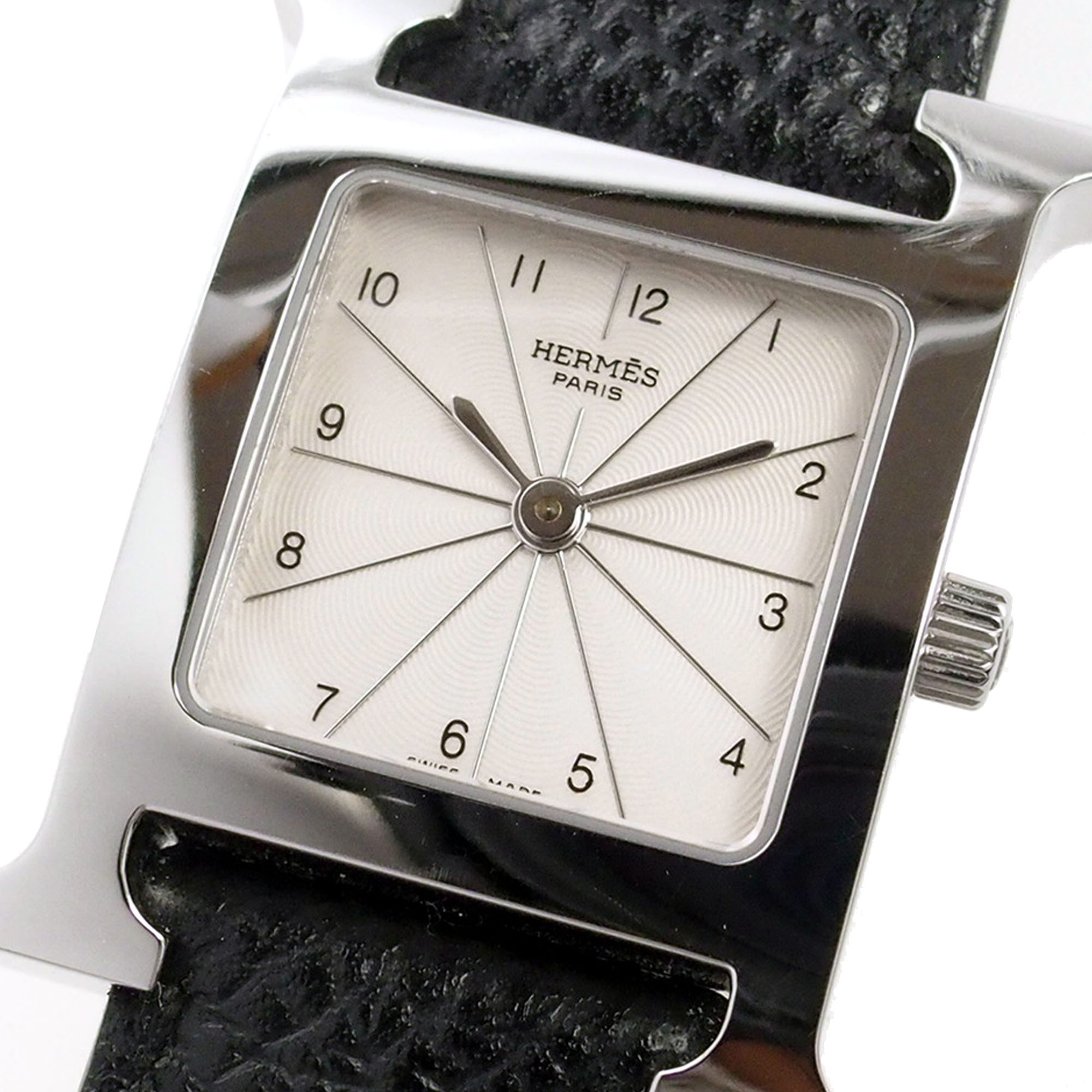 

Hermes White Stainless Steel Heure H Women's Wristwatch