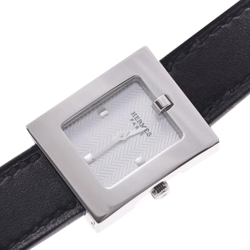 

Hermes White Stainless Steel Belt Quartz Women's Wristwatch