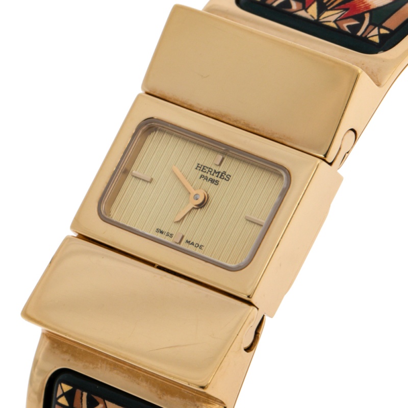 

Hermes Gold Plated Stainless Steel Loquet L01.201 Women's Wristwatch