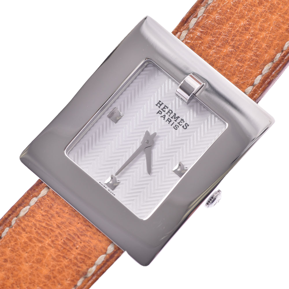 

Hermes White Stainless Steel Belt BE1.210 Women's Wristwatch