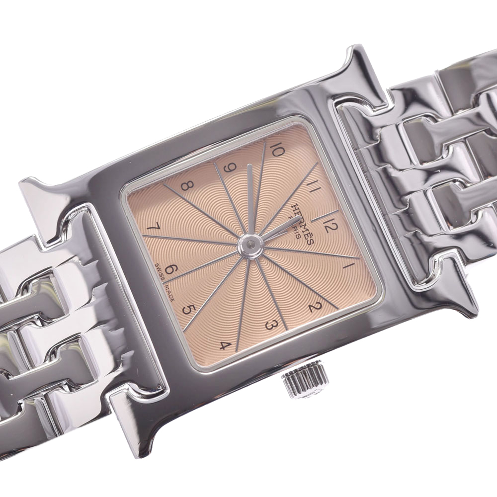 

Hermes Pink Stainless Steel Heure H HH1.210 Women's Wristwatch