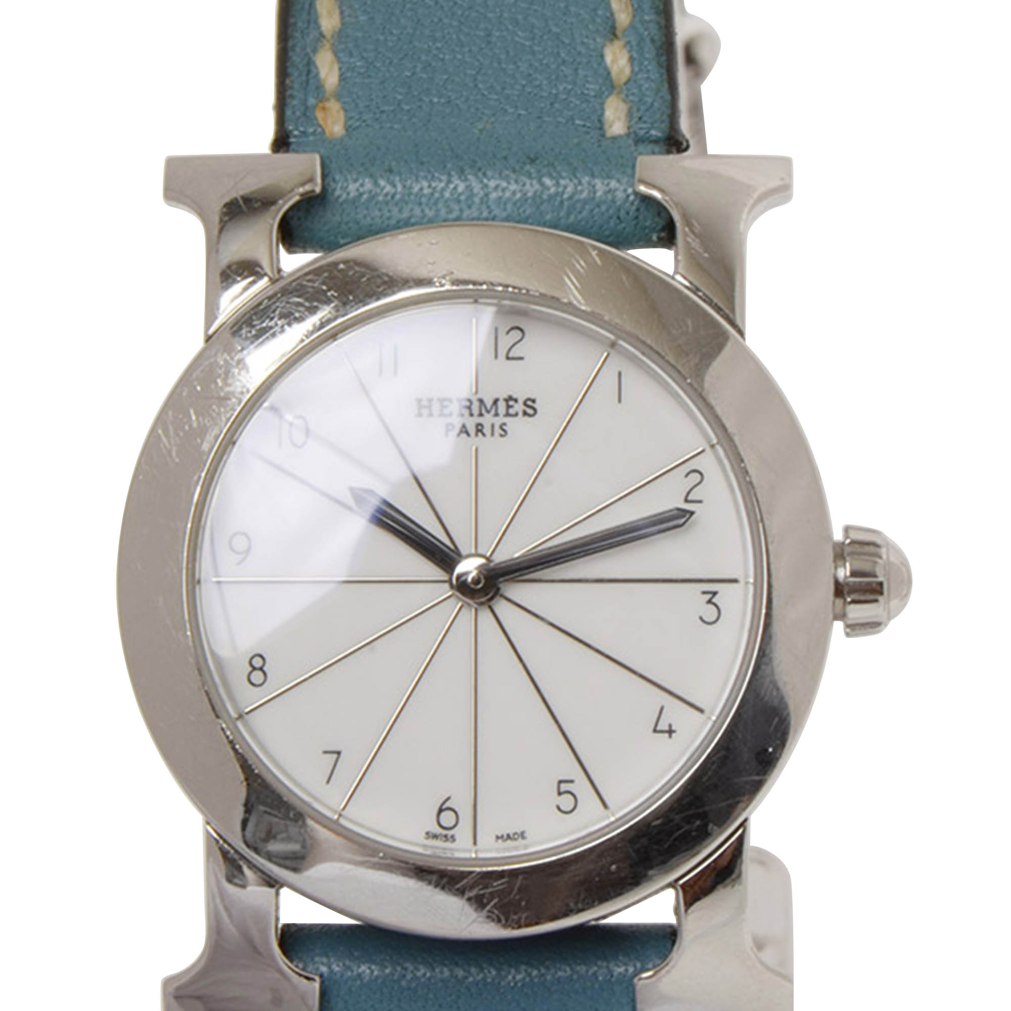 

Hermes Silver Stainless Steel H Rondo HR1.210 Women's Wristwatch