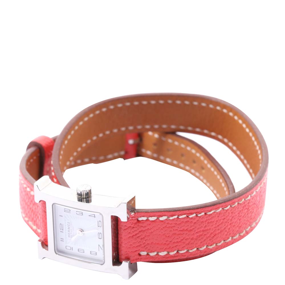

Hermes White Stainless Steel H Heure HH1.110 Women's Wristwatch