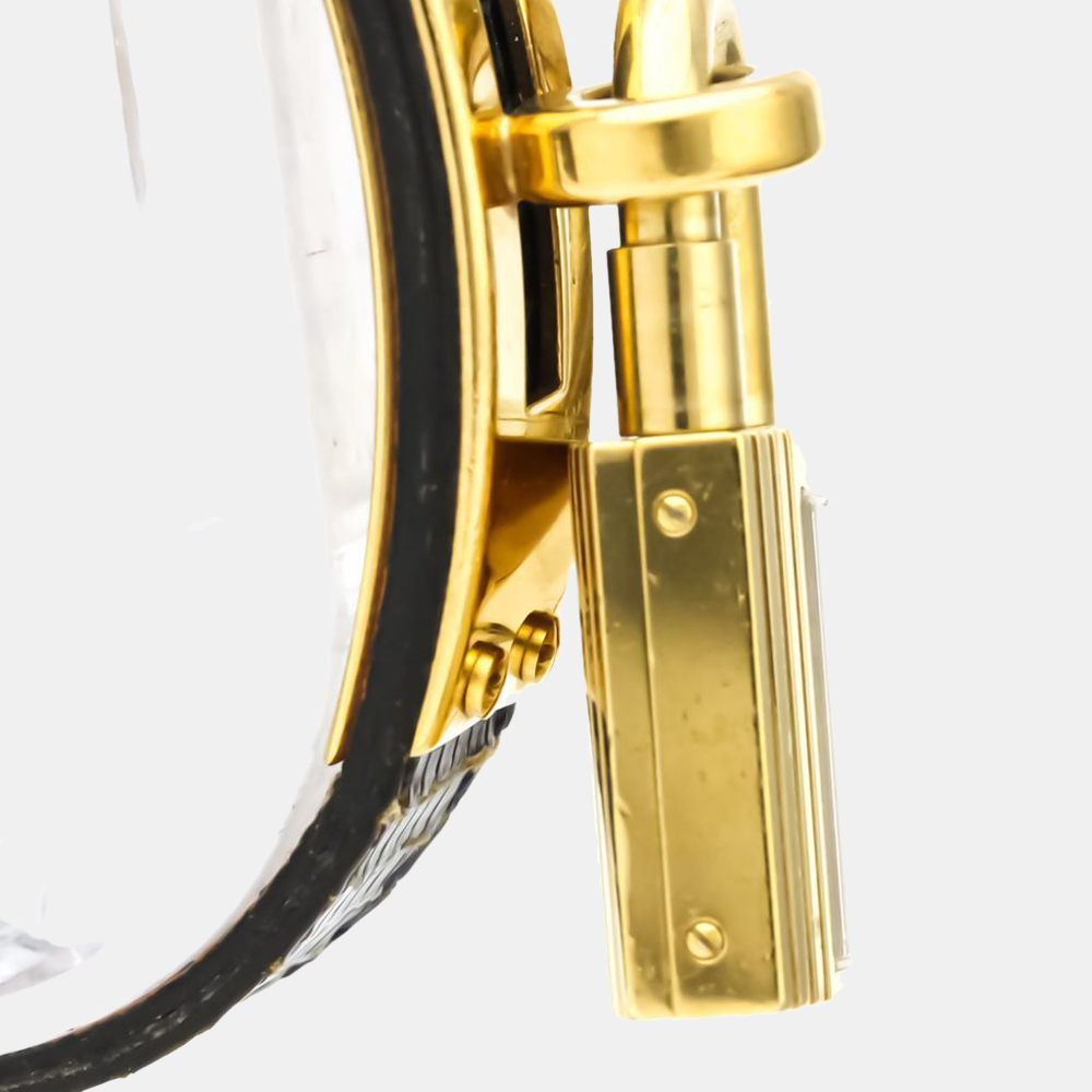 

Hermes Black Gold Plated Stainless Steel Kelly Quartz Women's Wristwatch 20 mm