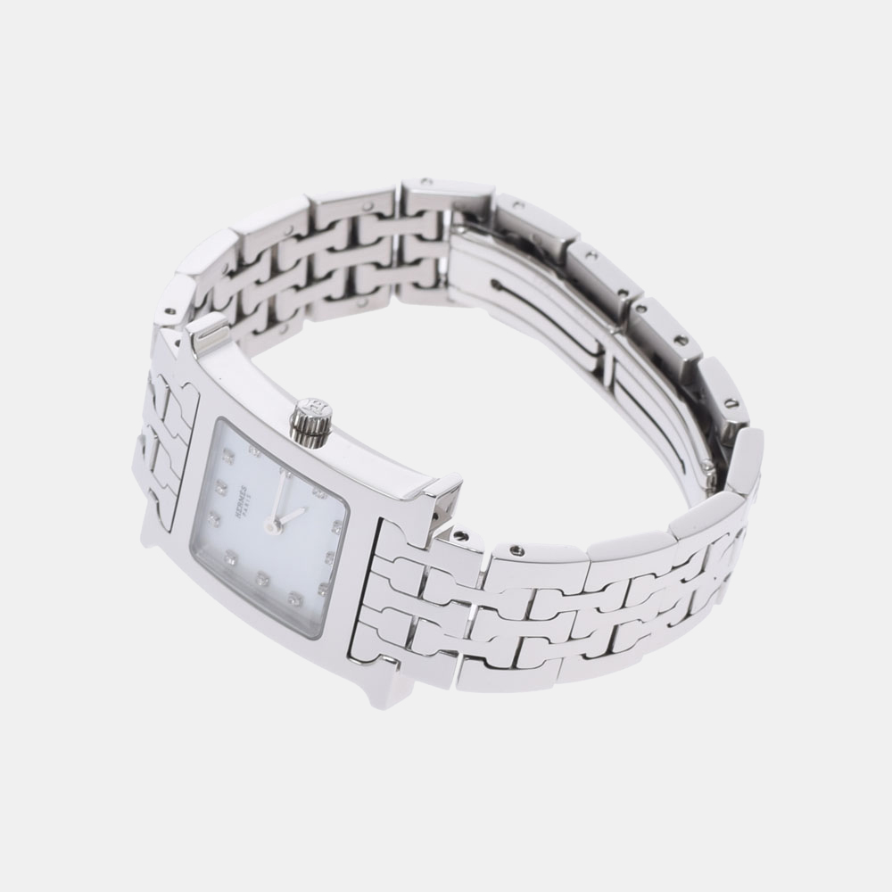 

Hermes White Diamonds Stainless Steel H HH1.210 Women's Wristwatch 21 mm