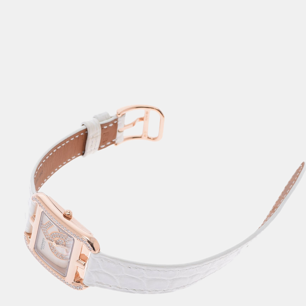 

Hermes Cape Cod Chain Dunkle Joylier Bezel / Dial Diamond White PG / leather CC1.371 Ladies Watches