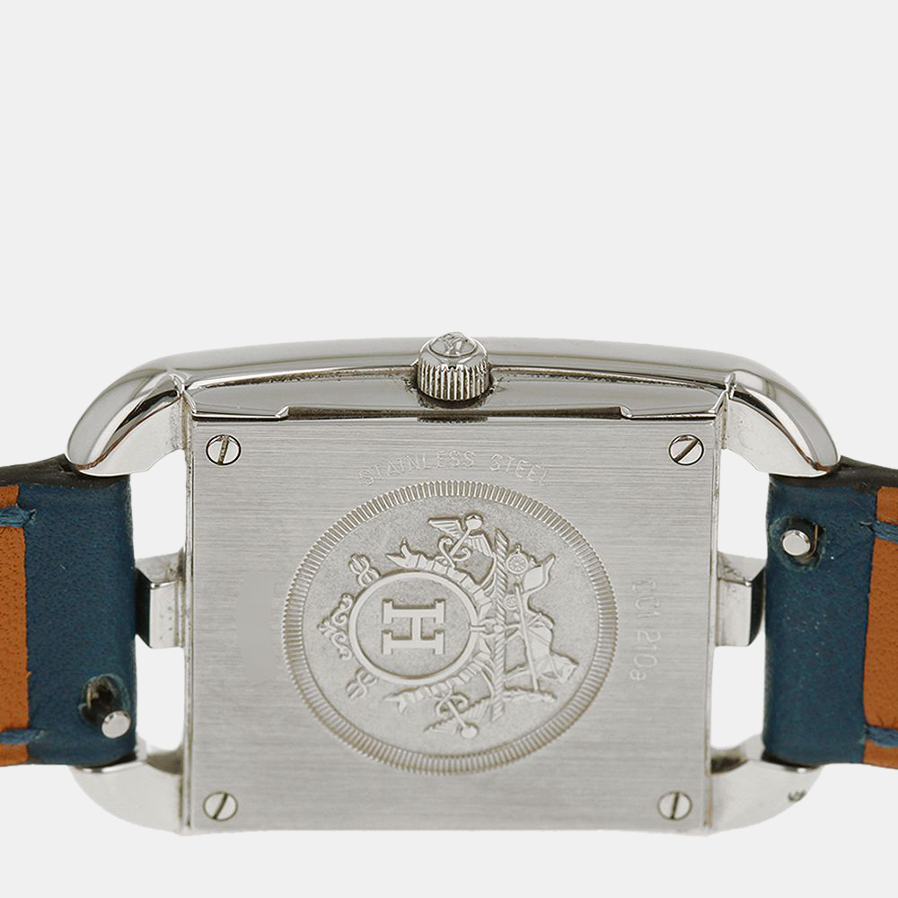 

Hermes Silver Swift Leather Cape Cod CC1.210a Quartz Women's Wristwatch 23 mm