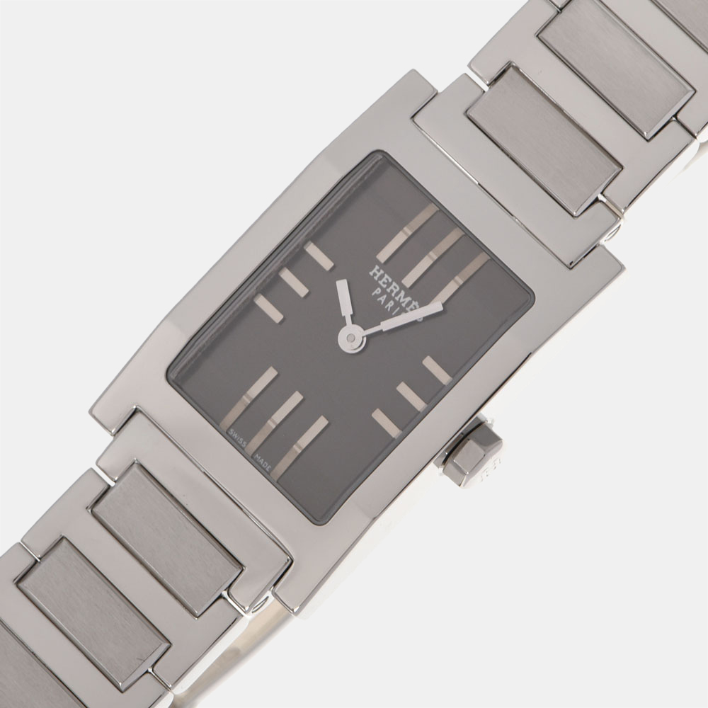 

Hermes Grey Stainless Steel Tandem TA1.210 Quartz Women's Wristwatch 19 mm