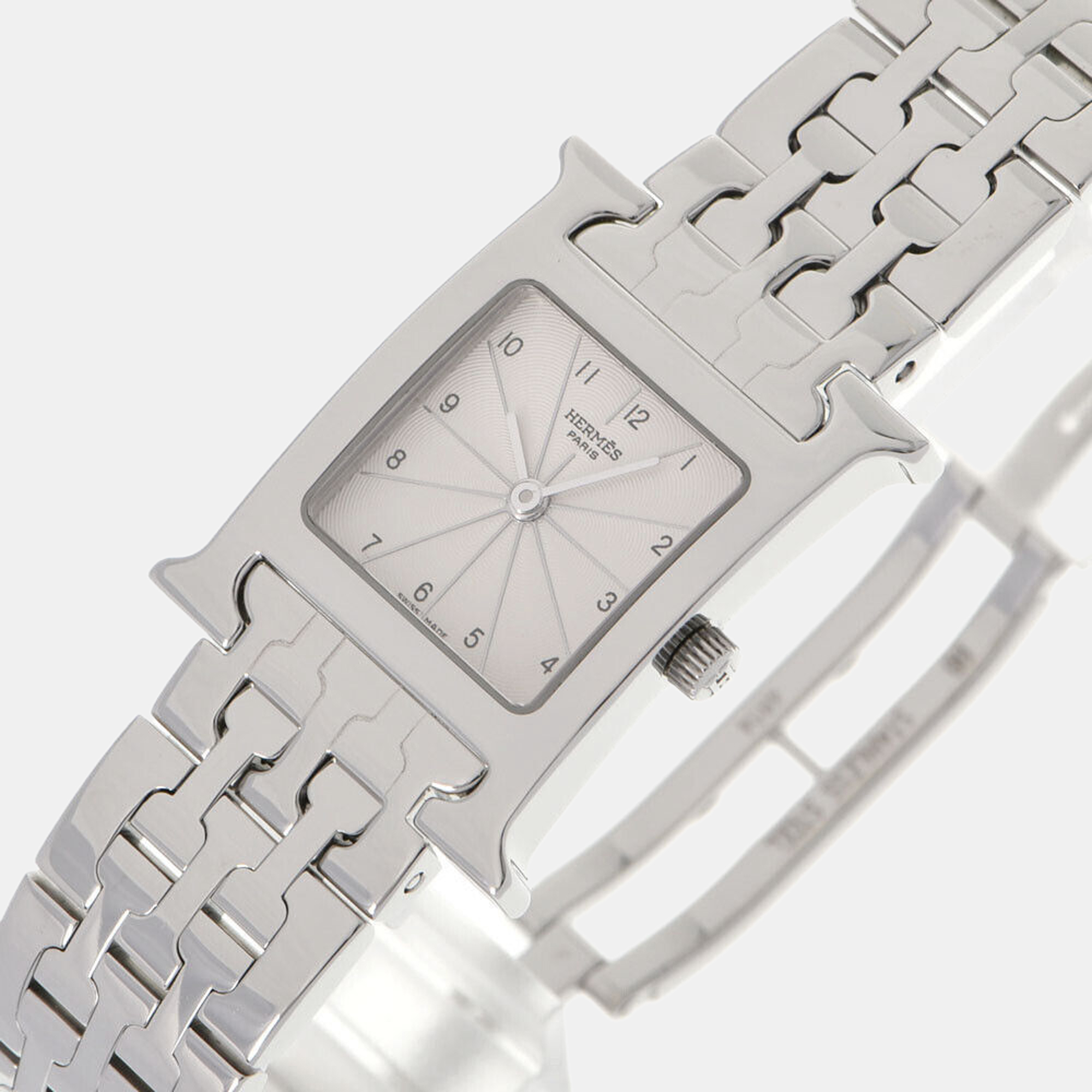 

Hermes Silver Stainless Steel Heure H HH1.210 Quartz Women's Wristwatch 21 mm