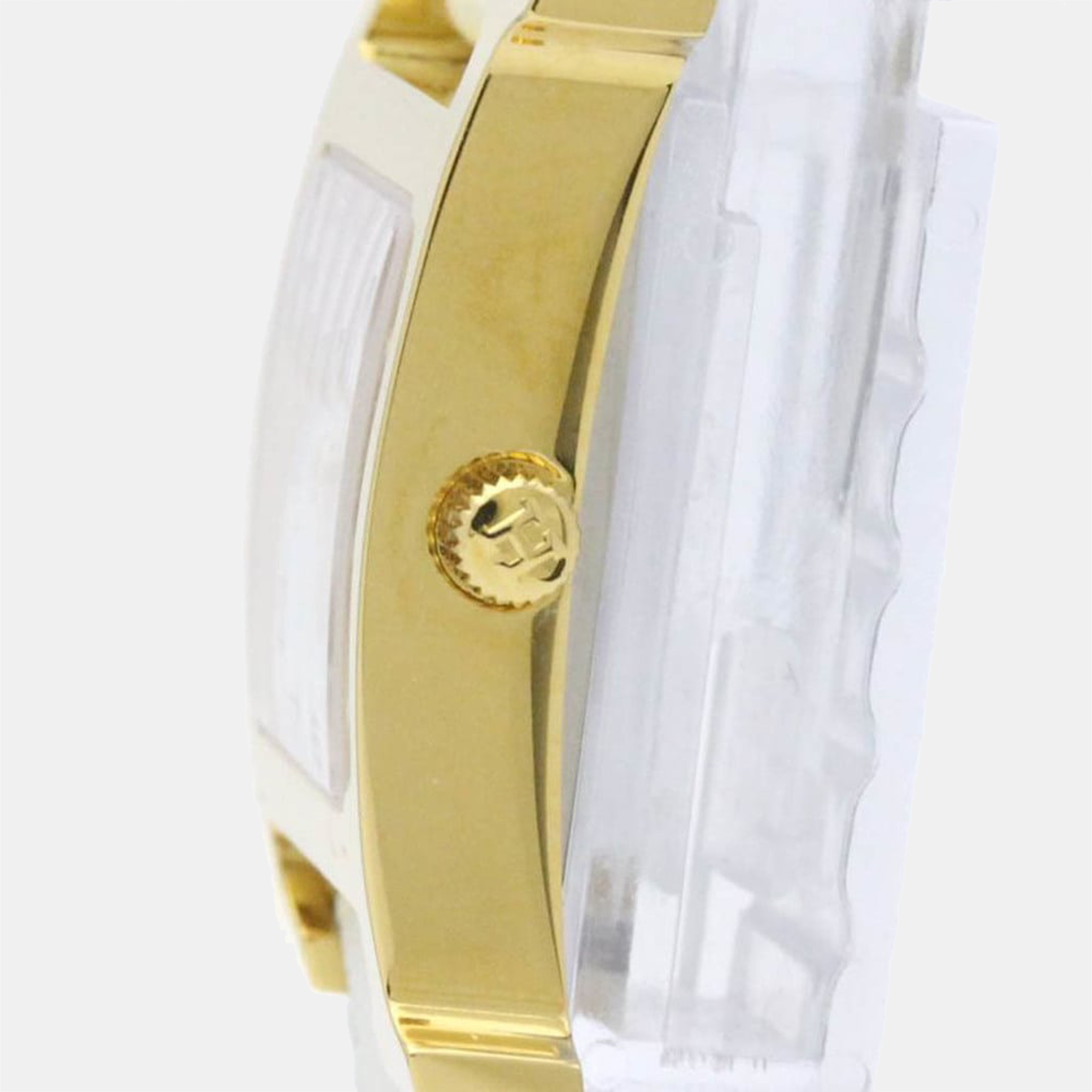 

Hermes White Yellow Gold Plated Stainless Steel H HH1.201 Quartz Women's Wristwatch 21 mm