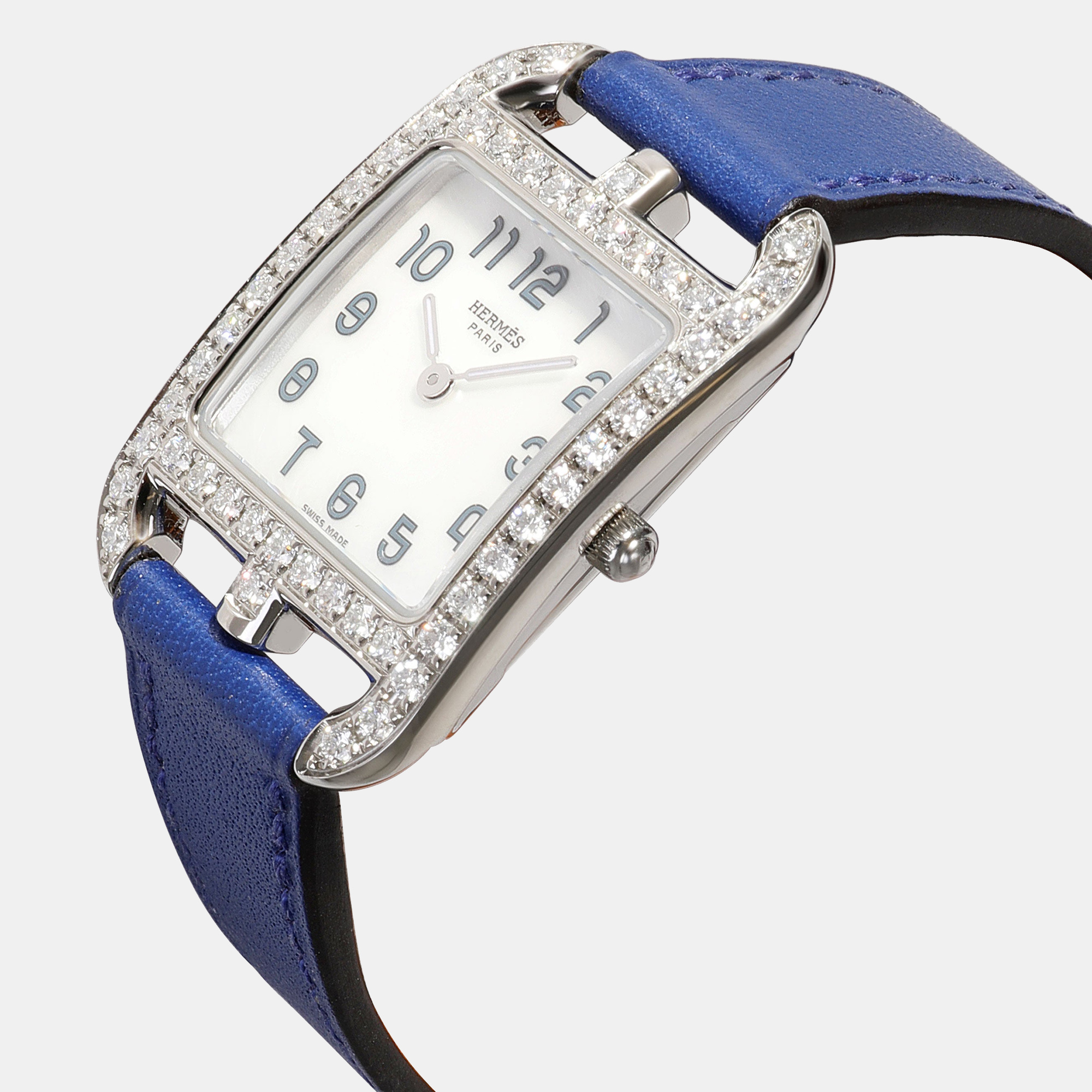 

Hermes White Diamonds Stainless Steel Cape Cod CC1.230.213.WW7T Quartz Women's Wristwatch 23 mm