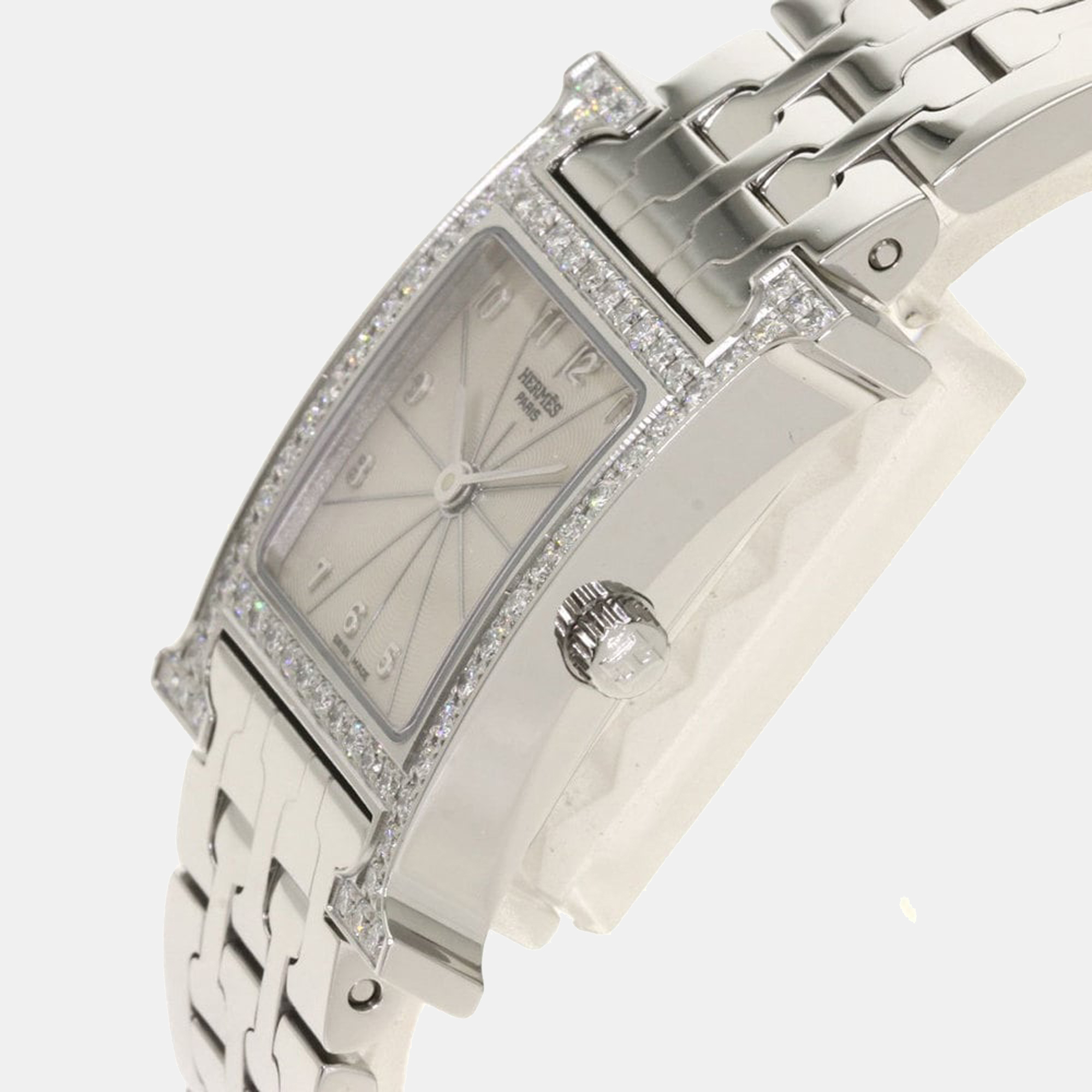 

Hermes White Diamonds Stainless Steel Heure H HH1.230 Women's Wristwatch 21 mm