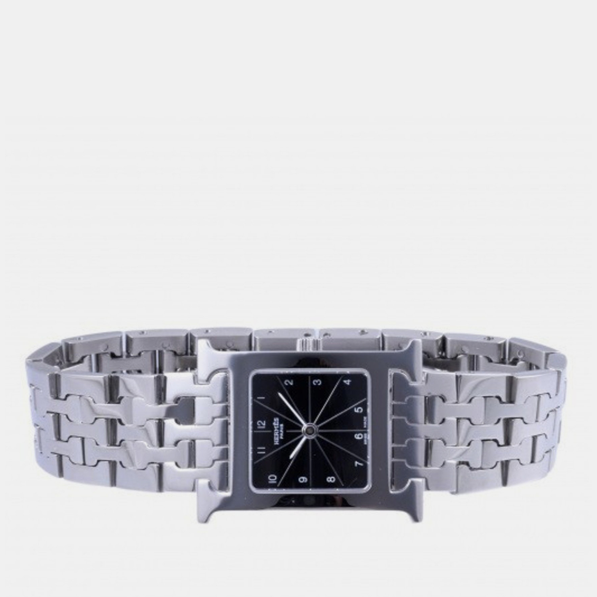 

Hermes Black Stainless Steel Heure H HH1.210 Quartz Women's Wristwatch 21 mm