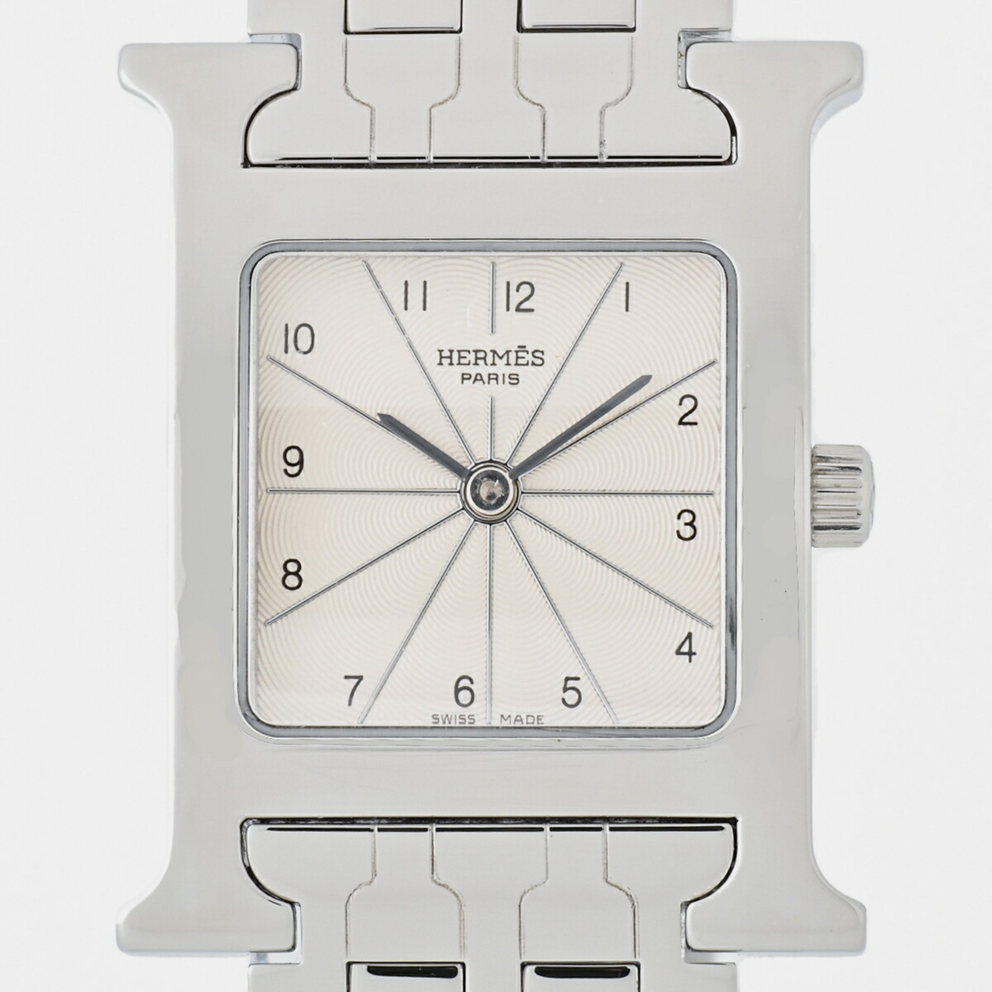 

Hermes Silver Stainless Steel Heure H HH1.210 Quartz Women's Wristwatch 24 mm