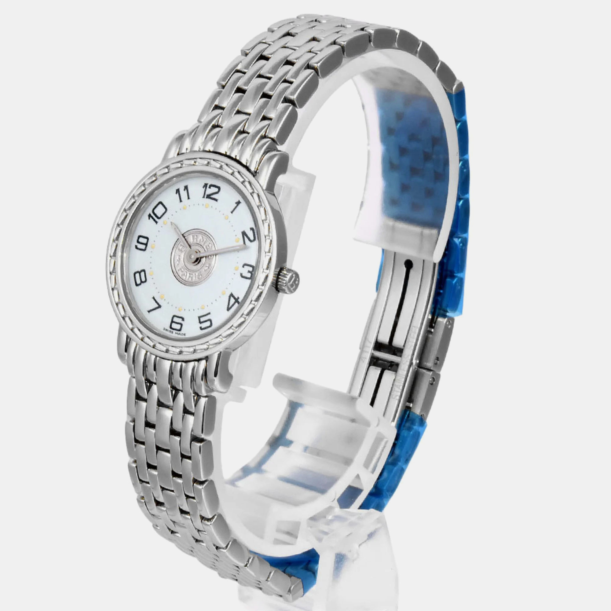 

Hermes White Stainless Steel Serie Quartz Women's Wristwatch 24 mm
