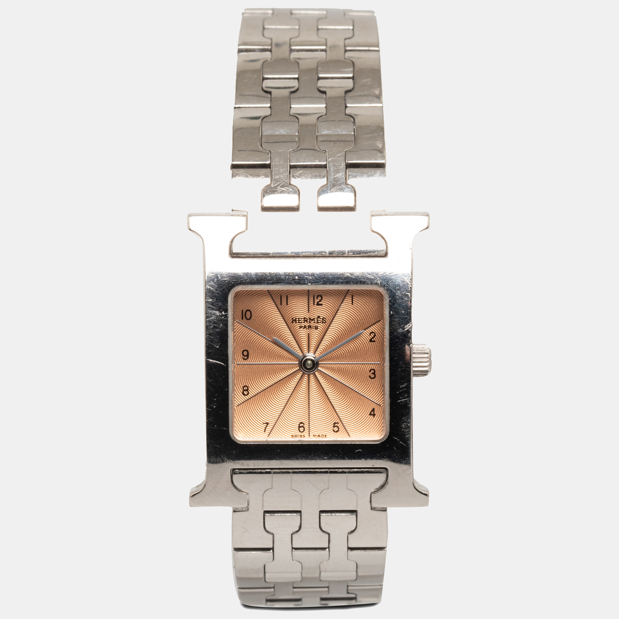 

Hermes Quartz Heure H Watch 24 x 29 mm, Brown