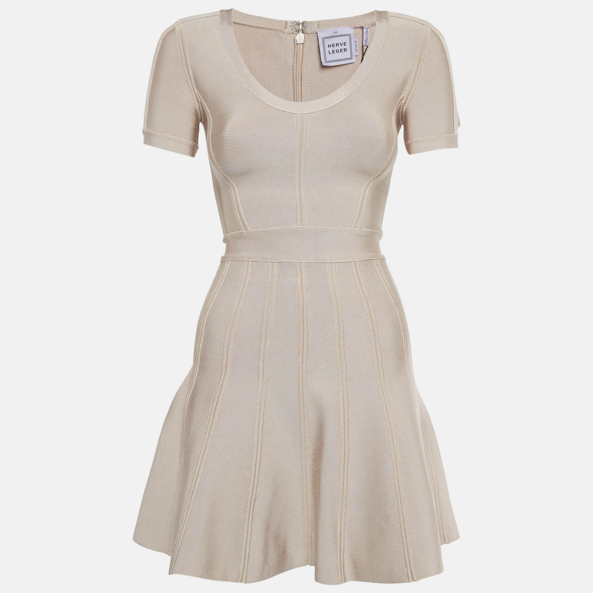 

Herve Leger Pink Stretch Knit Trish Mini Dress XS