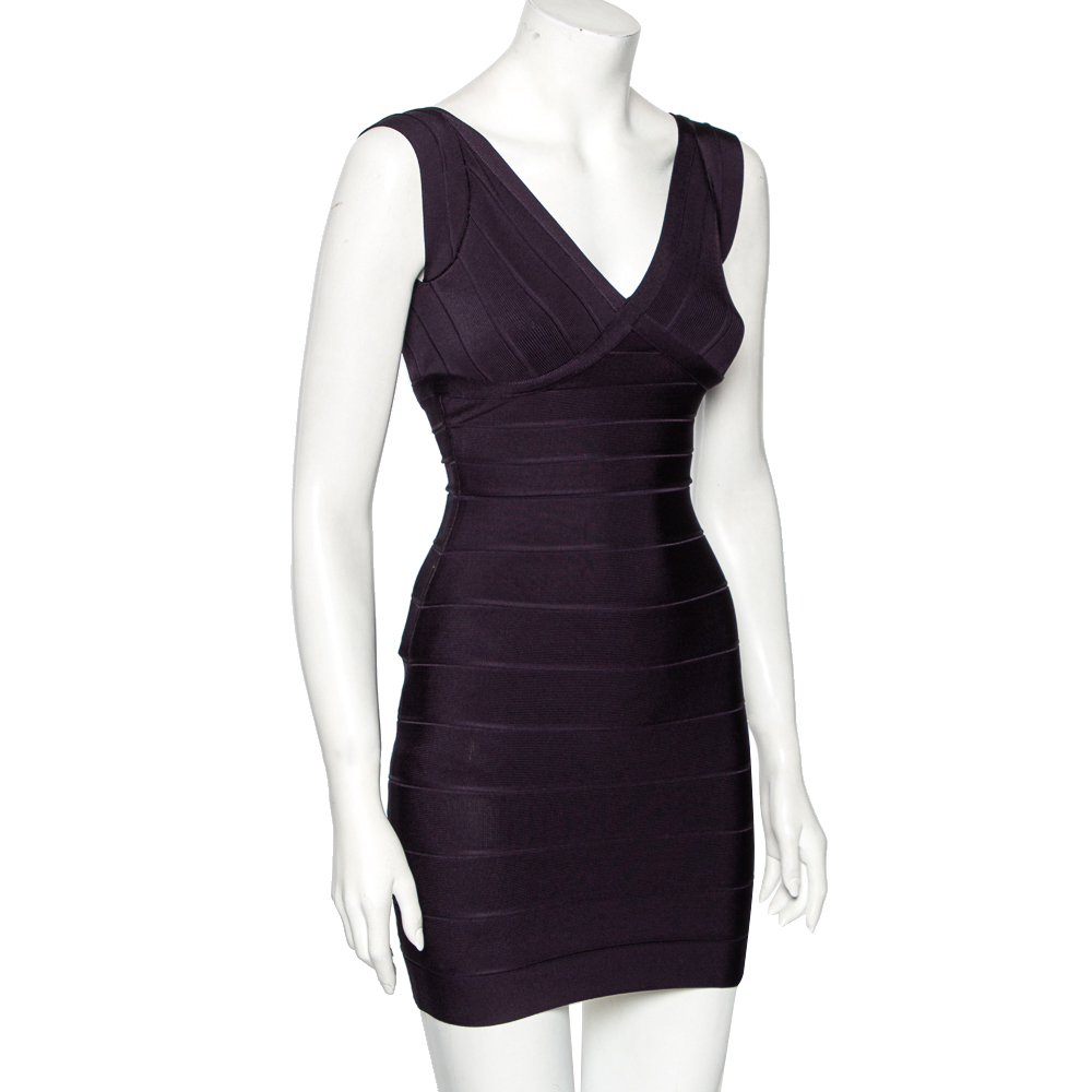 

Herve Leger Plum Bandage Lane Bodycon Dress, Purple