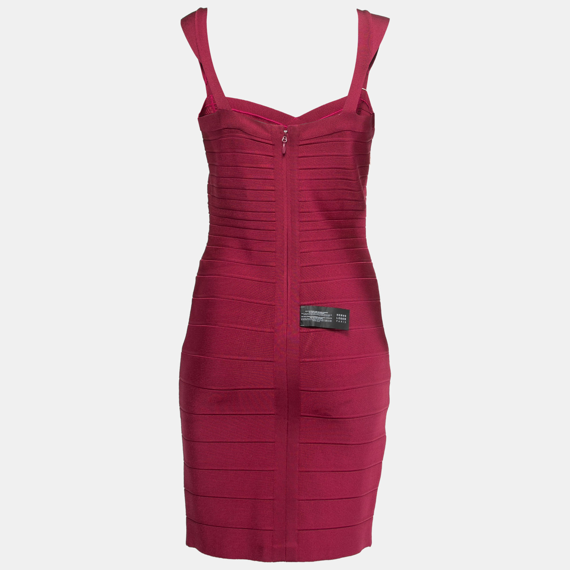 

Herve Leger Purple Bandage Knit Sleeveless Bodycon Dress