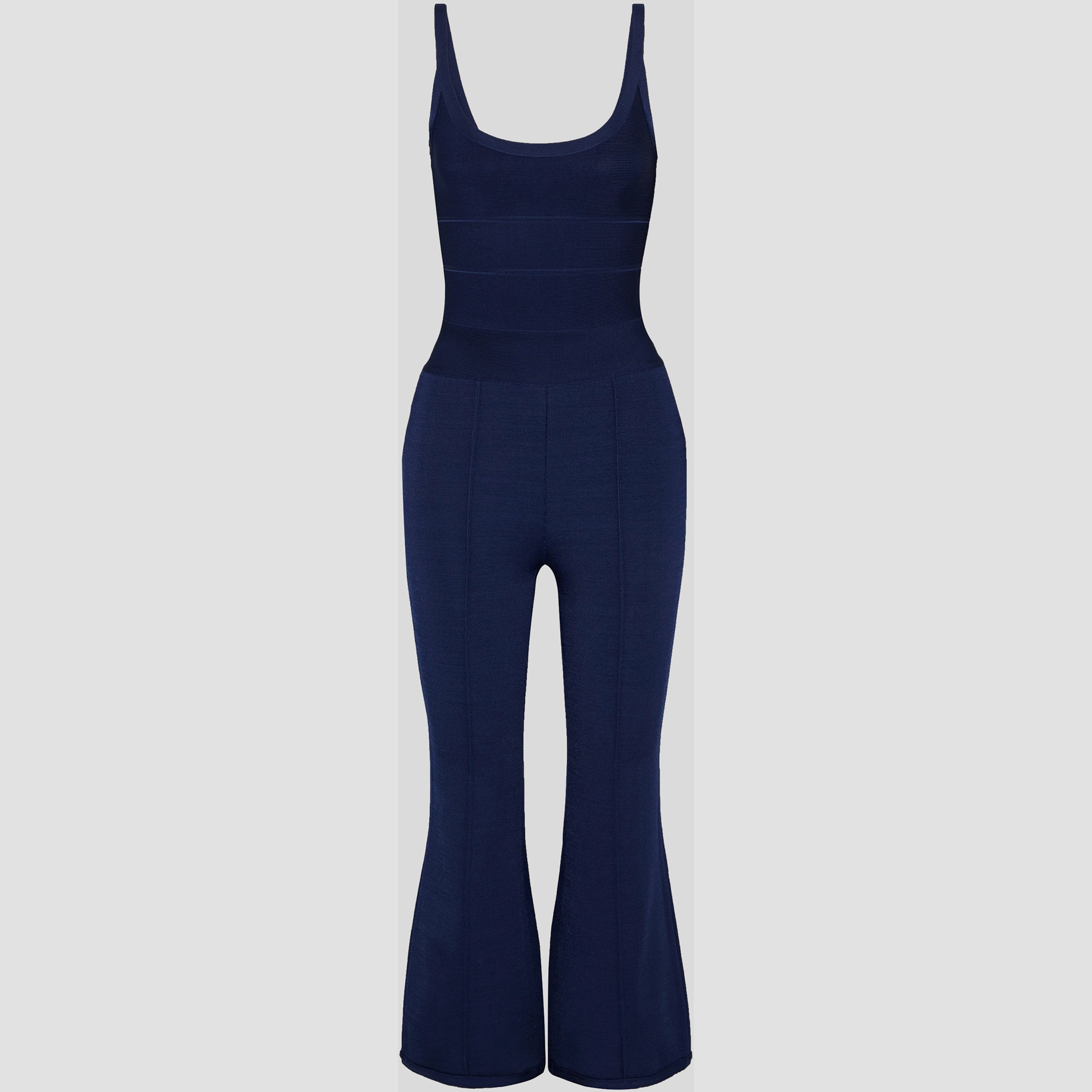 Pre-owned Herve Leger Rayon Jumpsuit S In Black