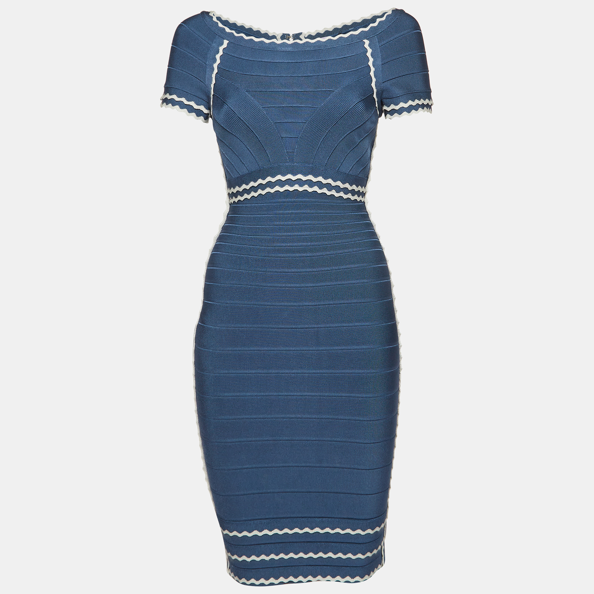 

Herve Leger Blue Bandage Jersey Short Dress S