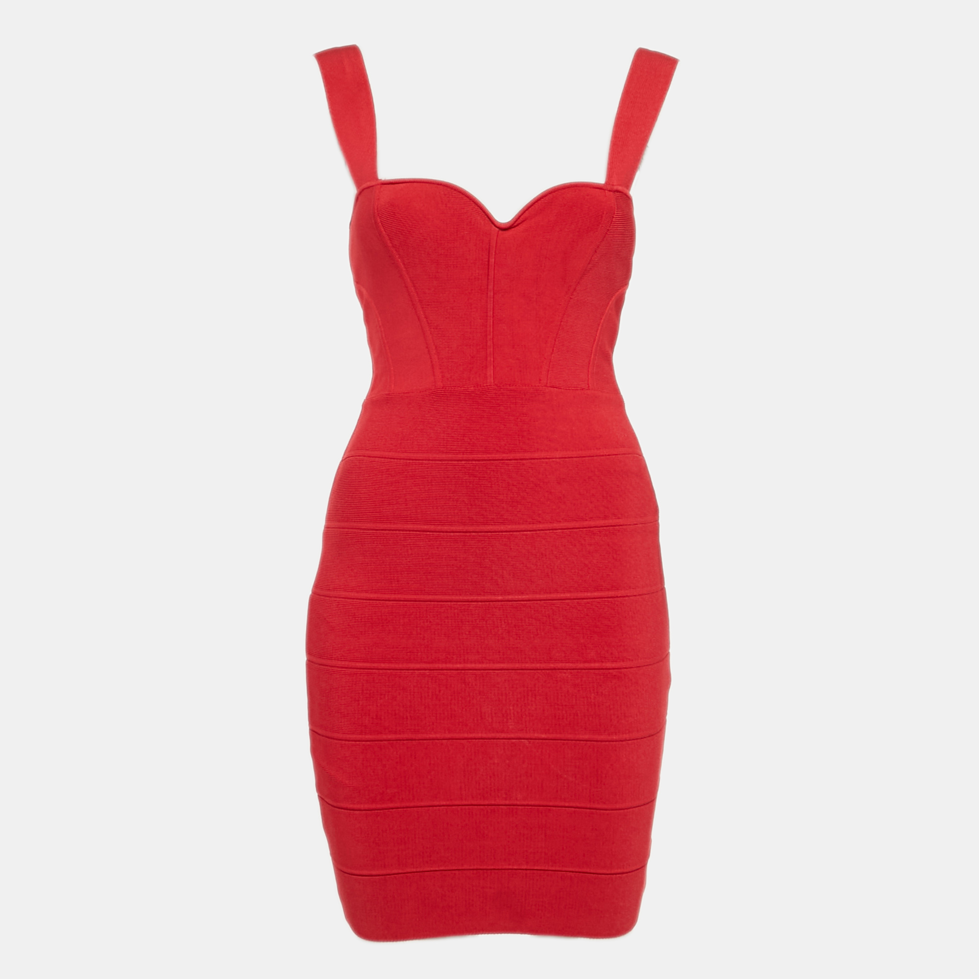 

Herve Leger x Julia Restoin Roitfeld Rio Red Sweetheart Neck Mini Bandage Dress XS, Yellow