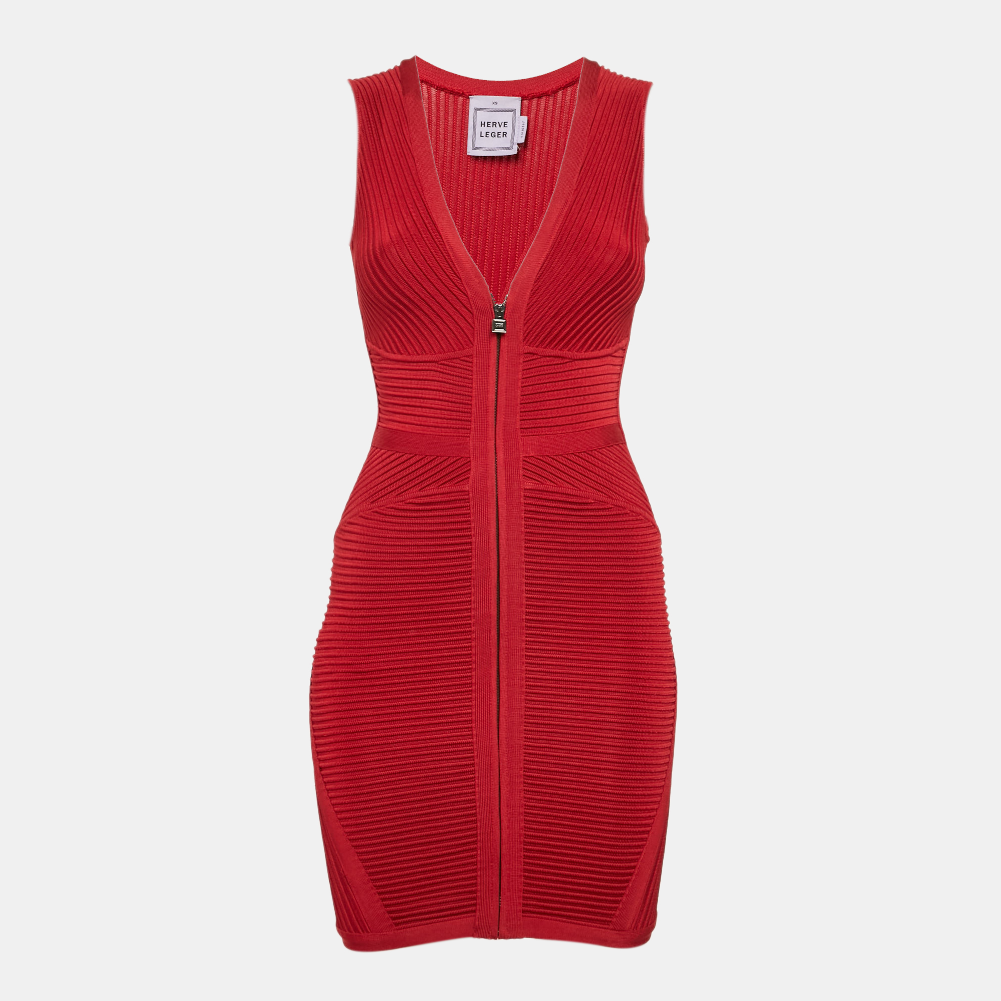 

Herve Leger Red Bandage Knit Mini Dress XS