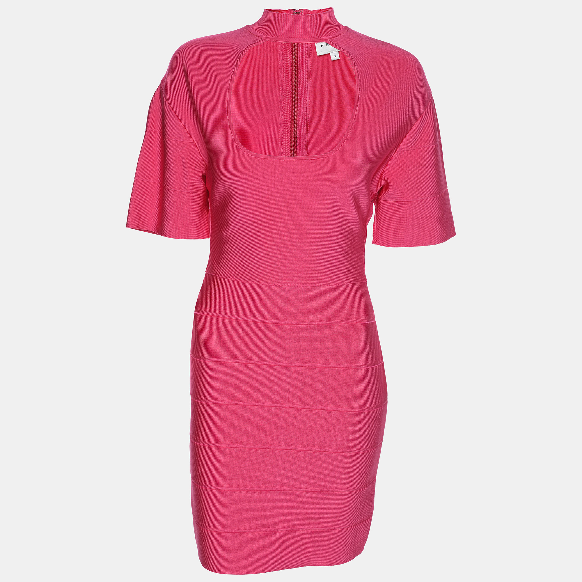 

Herve Leger Pink Bandage Knit Cutout Bodycon Dress S