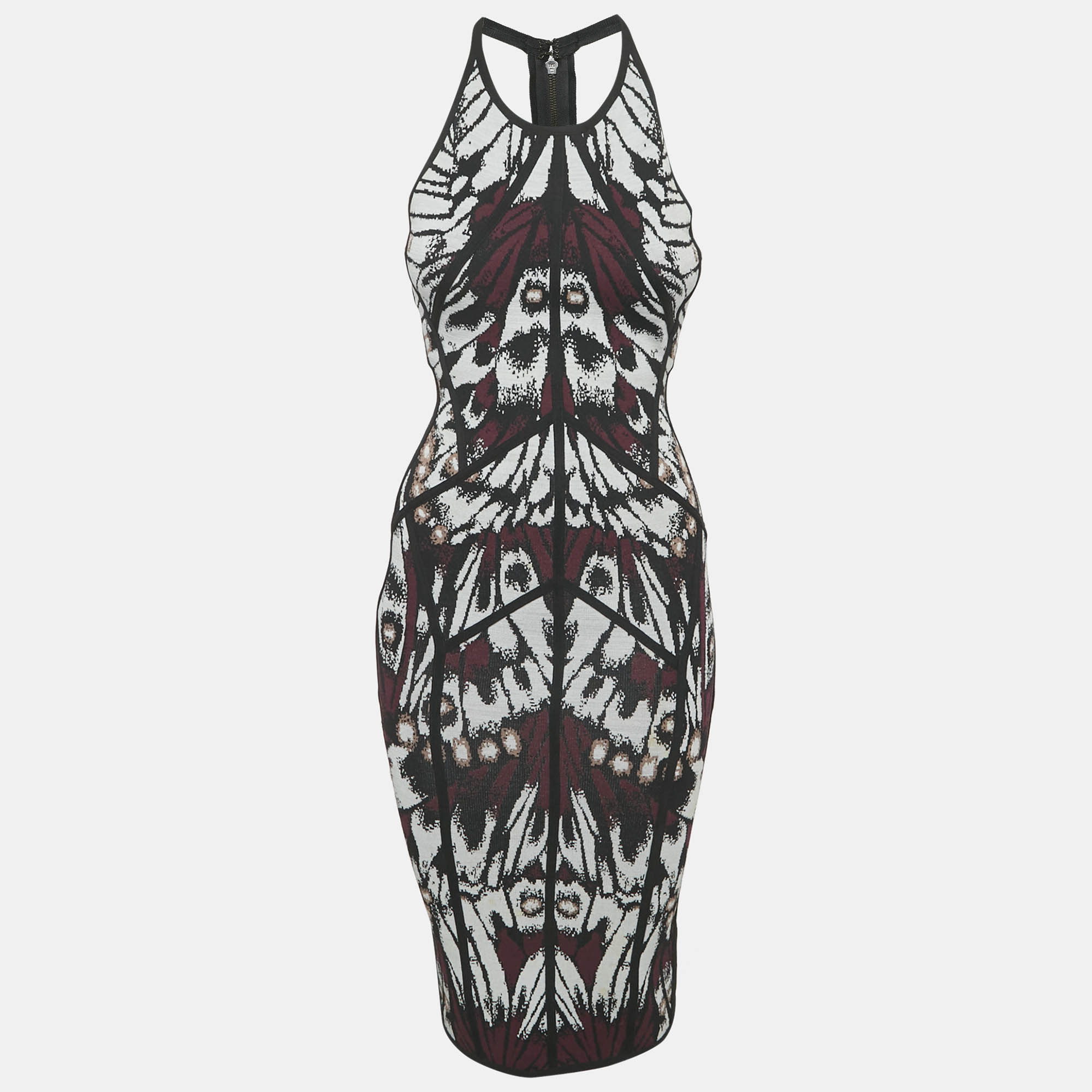 

Herve Leger Multicolor Jacquard Knit Jourdan Midi Dress XS