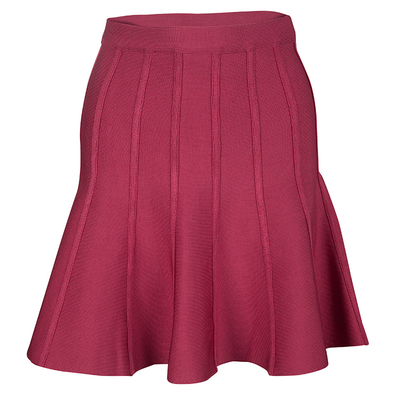 Herve Leger Riored Layla Flared Mini Skirt XS