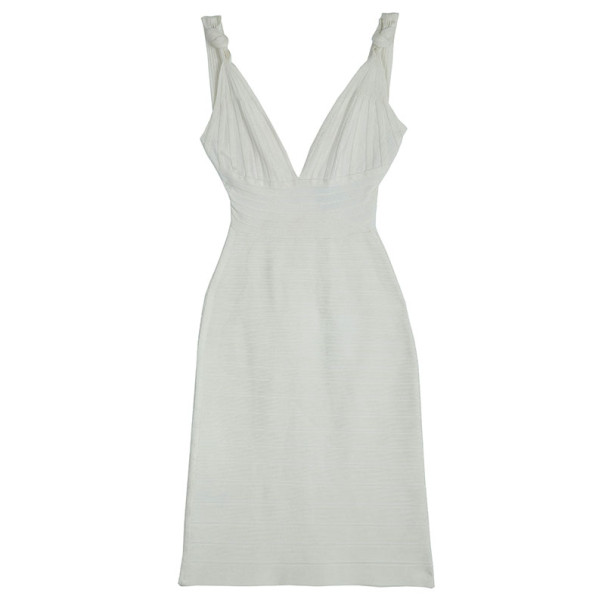 Pre Owned Herve Leger Alabaster Bandage Dress S