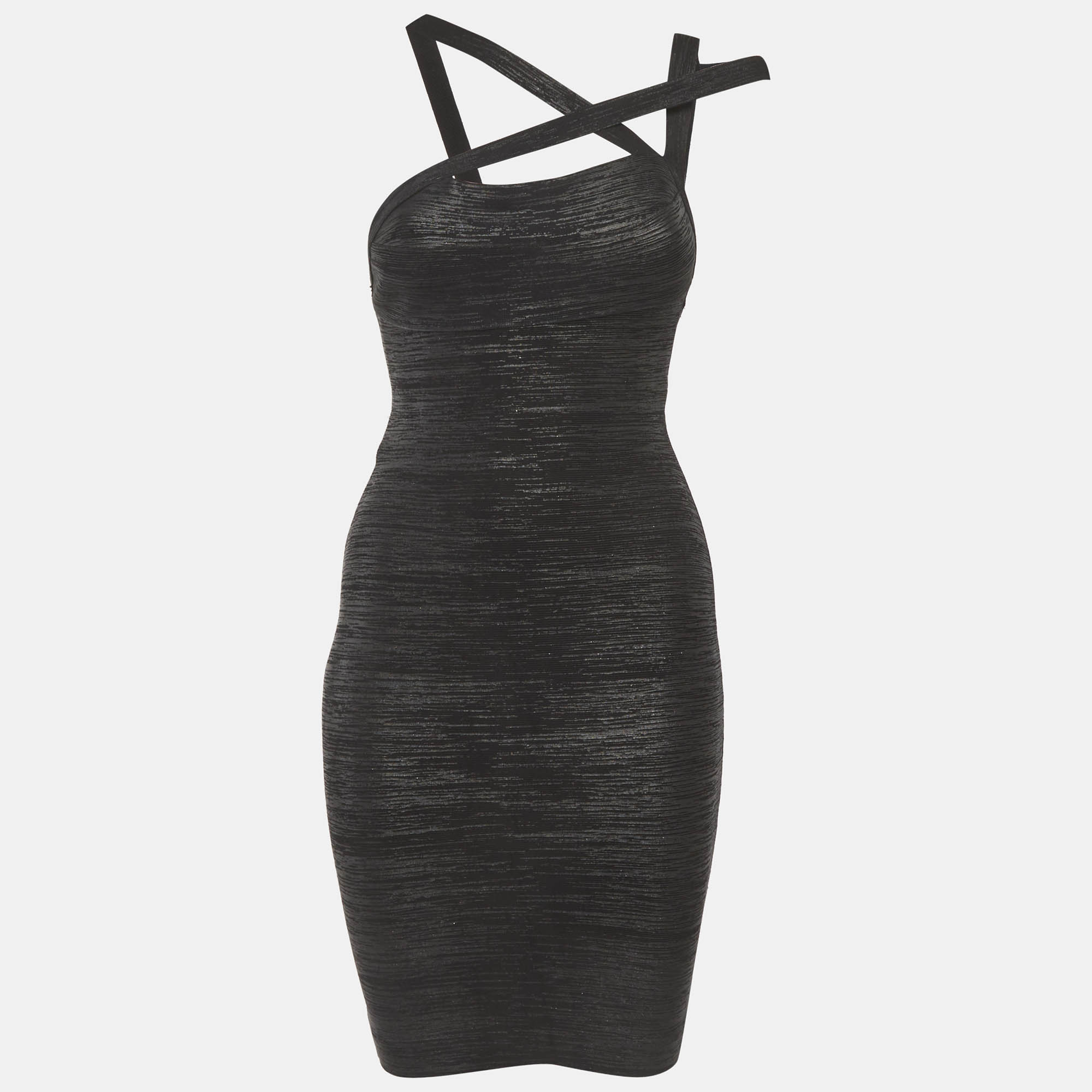 

Herve Leger Black Printed Knit Bandage Dress S