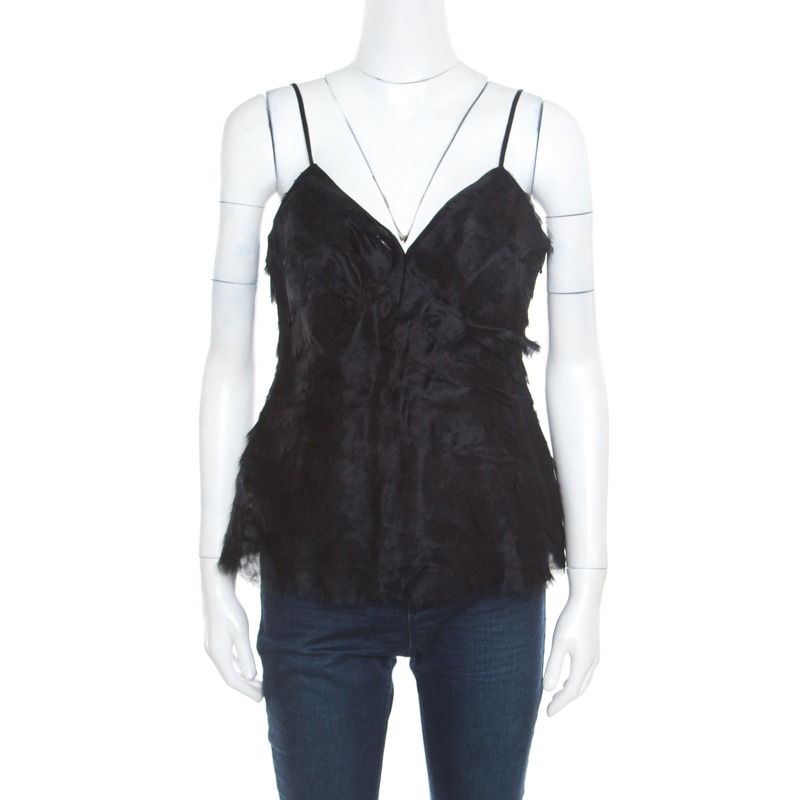 مملوكة مسبقًا توب بيبي دول هيرفي ليجي حرير أورغانزا أسود L