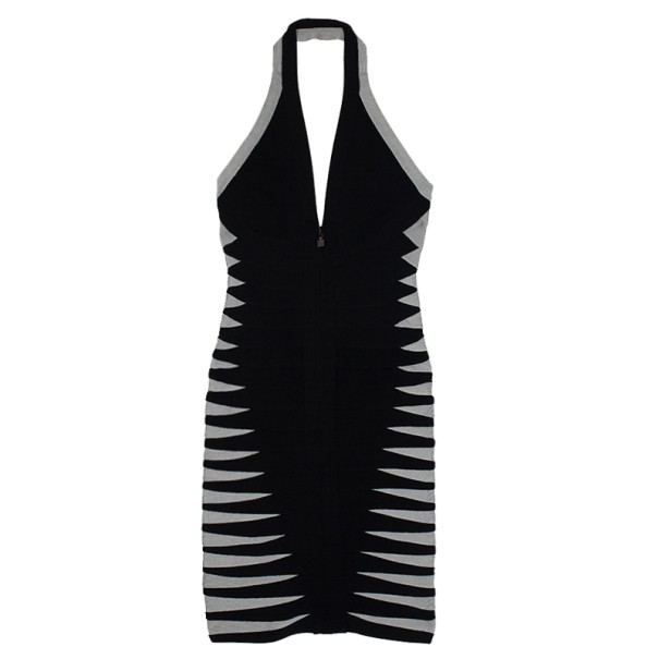 مملوكة مسبقًا Herve Leger Roxanna Halter Neck Dress XS