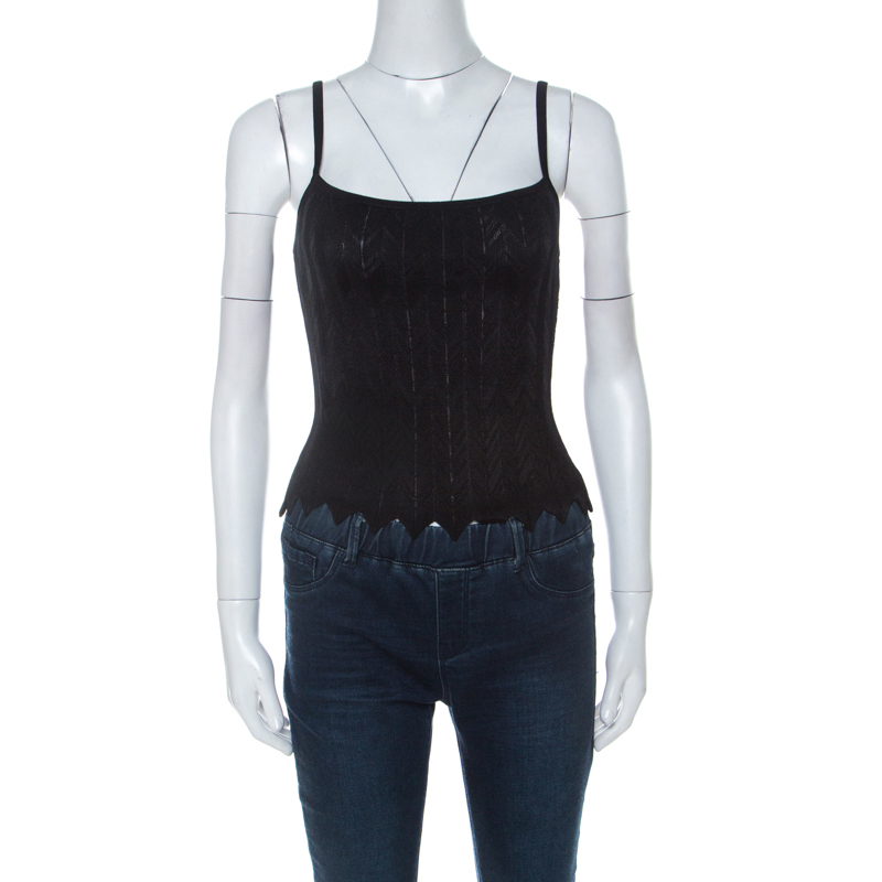 

Herve Leger Black Knit Front Tie Cardigan and Top Set