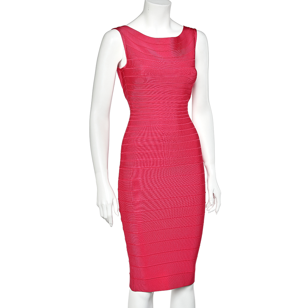 

Herve Leger Pink Synthetic Ardell Bodycon Dress