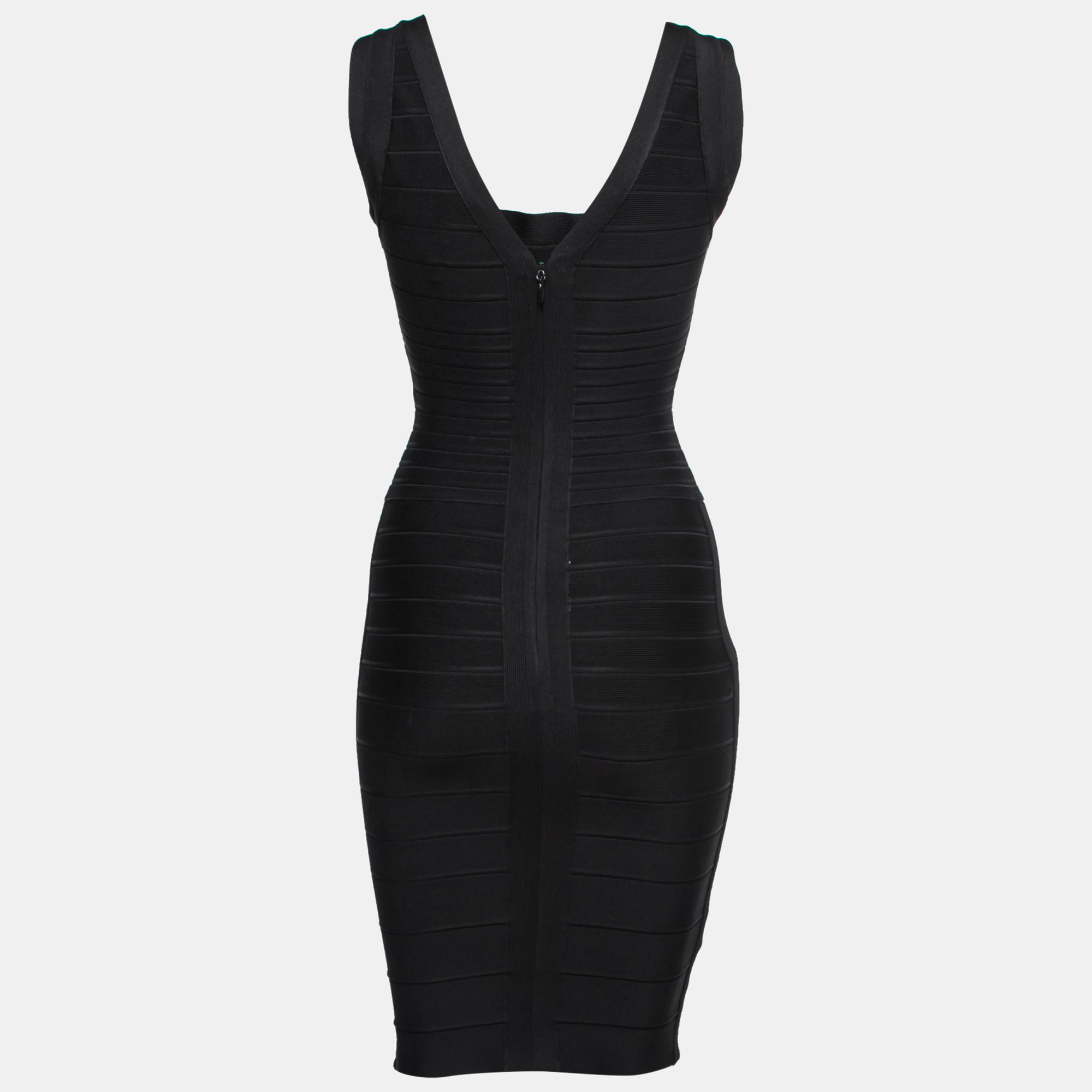 

Herve Leger Black Stretch Knit Bandage Bodycon Dress