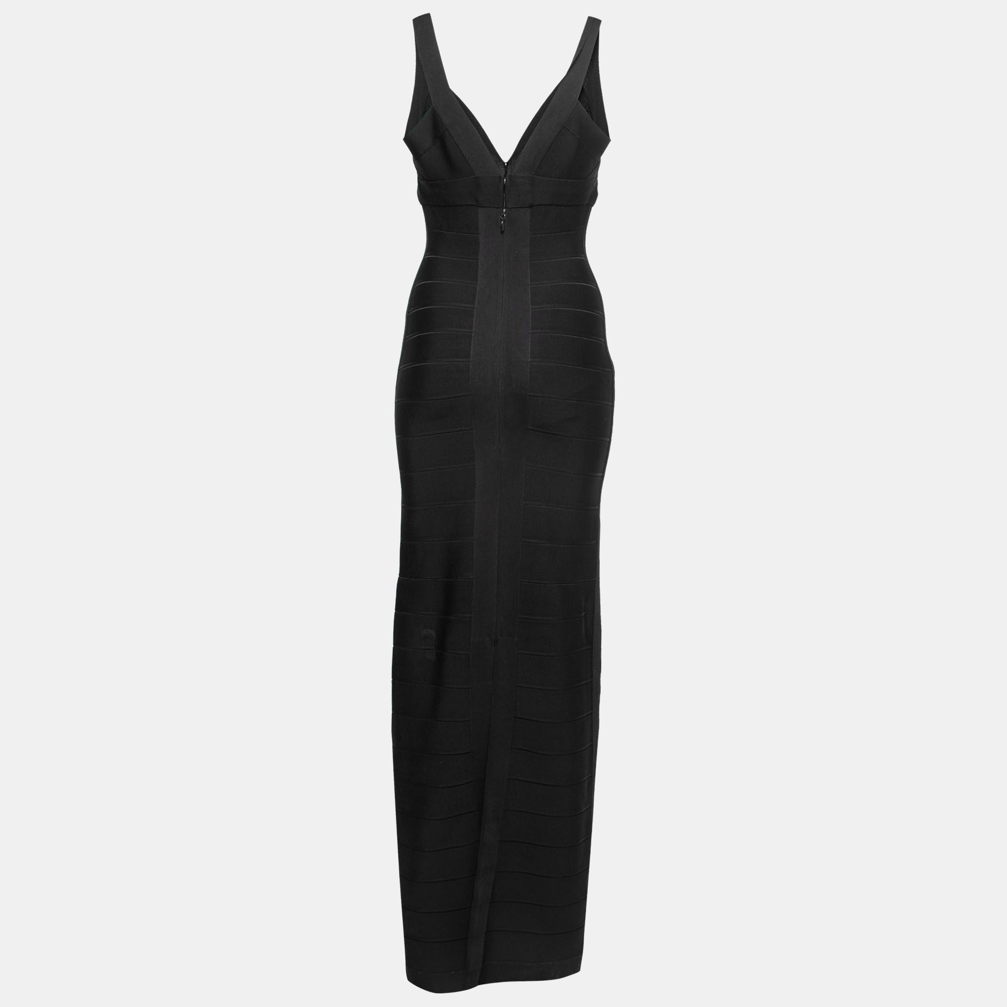 

Herve Leger Black Knit Bandage Long Dress