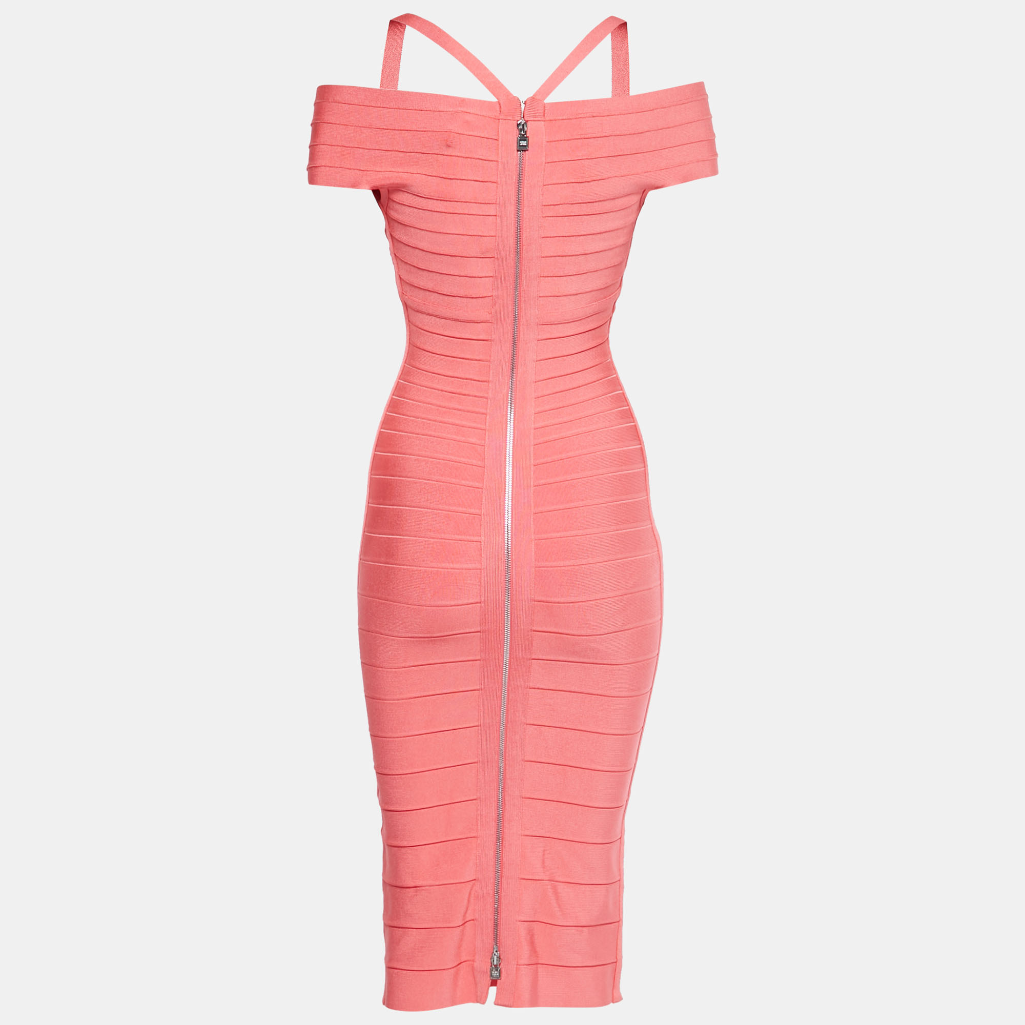 

Herve Leger Pink Bandage Knit Kelis Midi Dress